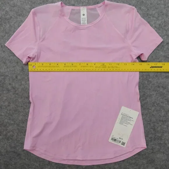 New Lululemon Size 0 Sculpt Short Sleeve Shirt Classic Fit VITP Vita Pink - Picture 4 of 7